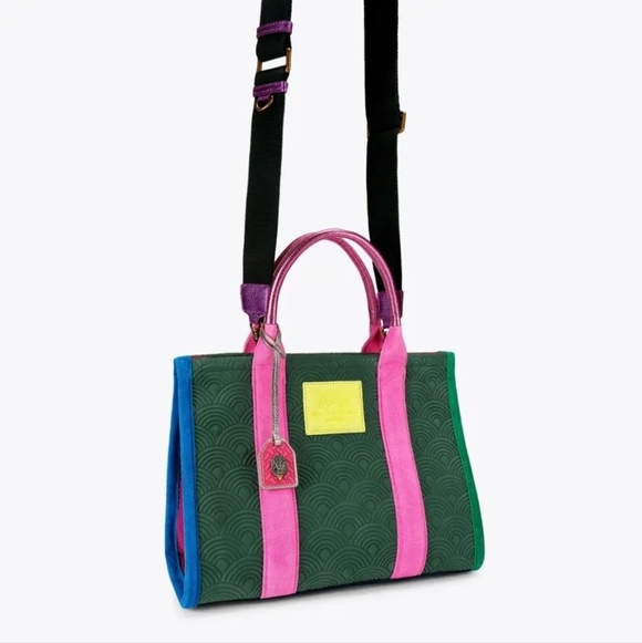 💚🔹️Kurt Geiger🔹️ London southbank Suede Rainbow Embossed tote bag (Msrp $398) - Picture 5 of 9